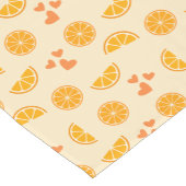 Chemin De Table Court Tranches et coeurs orange (Coin)