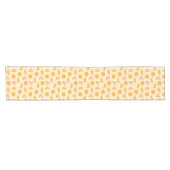 Chemin De Table Court Tranches et coeurs orange (Horizontal)
