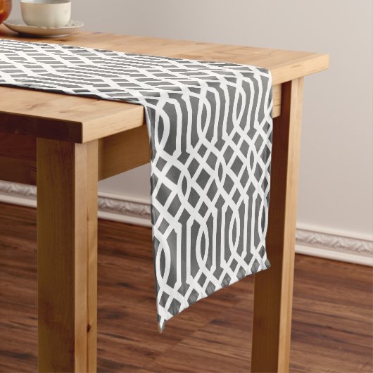 Chemin De Table Court Trellis gris charbon (In Situ)