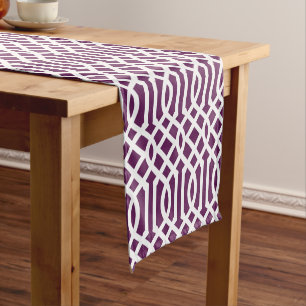 Chemin De Table Court Trellis prune violet