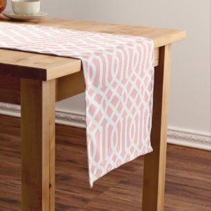 Chemin De Table Court Trellis rose clair