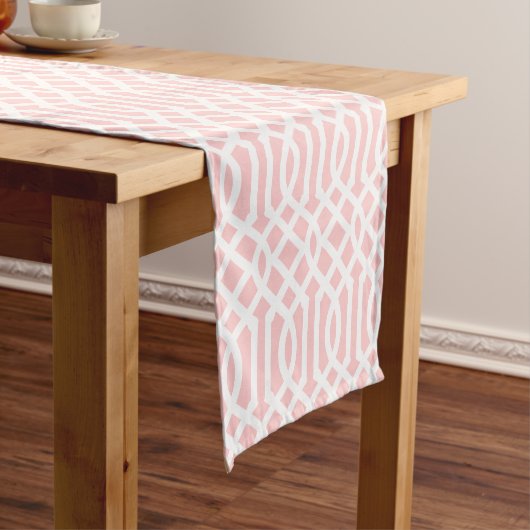 Chemin De Table Court Trellis rose clair (In Situ)