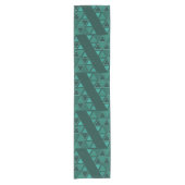 Chemin De Table Court Triangles géométriques rétro Turquoise (Devant)