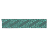 Chemin De Table Court Triangles géométriques rétro Turquoise (Horizontal)