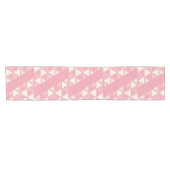 Chemin De Table Court Triangles géométriques rétro Vanille rose (Horizontal)