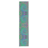Chemin De Table Court Trippy Chartreuse et Blue Retro Liquid Swirl (Devant)