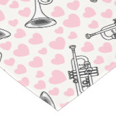Chemin De Table Court Trompette Avec Coeurs Rose, Mariage De Musicien De (Coin)