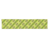 Chemin De Table Court Tropical green palm leaves diagonal pattern (Horizontal)
