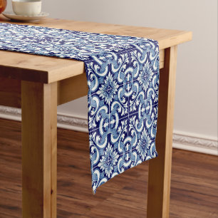 Chemin De Table Court Tuile bleue portugaise
