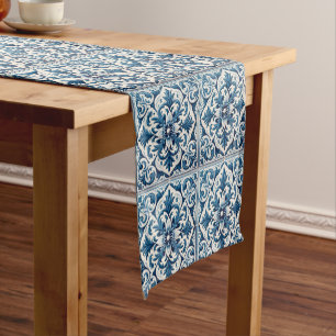 Chemin De Table Court Tuile bleue portugaise
