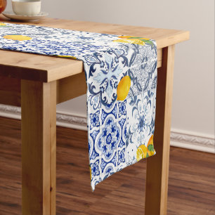 Chemin De Table Court Tuiles portugaises, tuiles bleues, azulejo