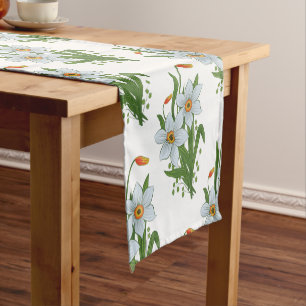Chemin De Table Court Tulipes et jonquilles Fleurs