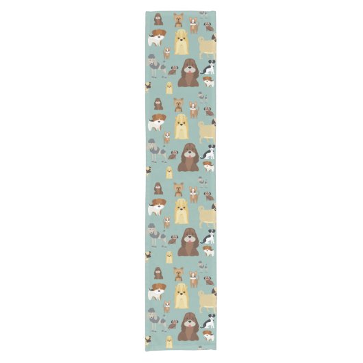 Chemin De Table Court turquoise background dopattern (Devant)