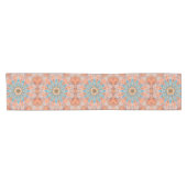 Chemin De Table Court Turquoise bleu rouge orange Mandala Round Sun (Horizontal)