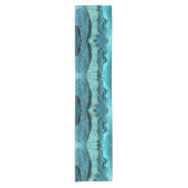 Chemin De Table Court Turquoise Blue Gold Parties scintillant Turquoise  (Devant)
