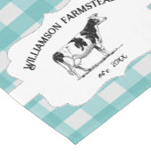 Chemin De Table Court Turquoise Buffalo Plaid Farm Cow Short Table Runne (Coin)