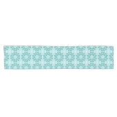 Chemin De Table Court Turquoise Floral Abstrait (Horizontal)