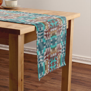 Chemin De Table Court Turquoise Sarcelle Bleu Rouge Foncé Marron Gris Ar