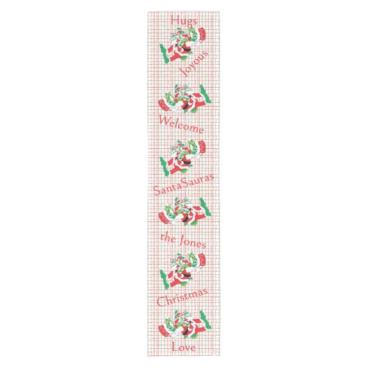 Chemin De Table Court TySantaSaurus Christmas Personalize 14 x 72 (Devant)