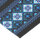 Chemin De Table Court Ukrainian traditional vushuvanka folk pattern blue (Coin)