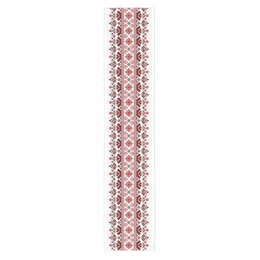Chemin De Table Court Ukrainian traditional vushuvanka folk pattern red (Devant)