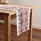 Chemin De Table Court Ukrainian traditional vushuvanka folk pattern red (In Situ)