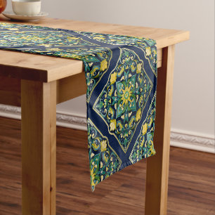 Chemin De Table Court 💛 💚 💙 Un Chef-D'Oeuvre Azulejo Unique