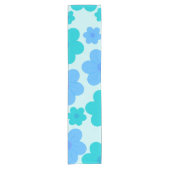 Chemin De Table Court Un design de fleurs cool ciel clair (Devant)
