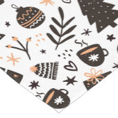 Chemin De Table Court Un Motif de Noël noir et blanc (Coin)