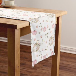 Chemin De Table Court Un petit Baby shower de fille Citrouille