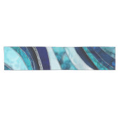 Chemin De Table Court Vagues - Mixte Media Blue Abstrait (Horizontal)