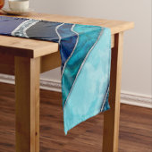 Chemin De Table Court Vagues - Mixte Media Blue Abstrait (In Situ)