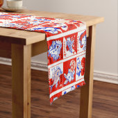 Chemin De Table Court Valentine Retro Love Hugs Motif (In Situ)