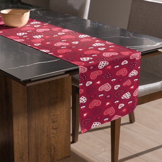 Chemin De Table Court Valentines coeur motif