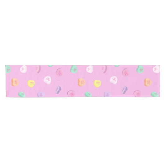 Chemin De Table Court Valentines Day Candy Hearts Motif (Horizontal)