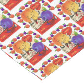 Chemin De Table Court Valentines de coureur de nappes Pêche Plums (Coin)