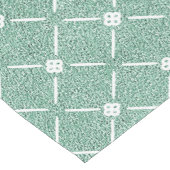 Chemin De Table Court Velvety Lattice Pattern in Mint Green (Coin)