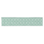Chemin De Table Court Velvety Lattice Pattern in Mint Green (Horizontal)