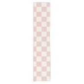 Chemin De Table Court Vérifier Pale Beige À damiers Motif Checkboard (Devant)