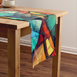 Chemin De Table Court Verre coloré en verre coloré Abstraction