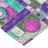 Chemin De Table Court Verre Turquoise rose (Coin)