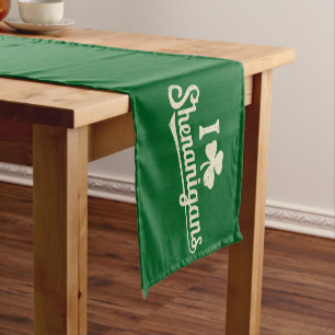 Chemin De Table Court Vert Drôle Irlandais Patty's Trèfle Saint Patrick