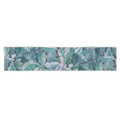 Chemin De Table Court Vert et Turquoise Feuilles Morris (Horizontal)