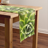 Chemin De Table Court Vert Succulent Gros Plan Cactus (In Situ)