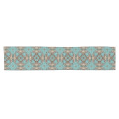 Chemin De Table Court Vert Turquoise Brown Hip Bohemian Bali Art Motif (Horizontal)
