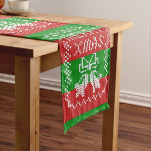 Chemin De Table Court Vilain pull motif sonnettes Joyeux fils Xmas