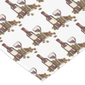 Chemin De Table Court Vin Rouge Bouteille de raisins Vignoble (Coin)