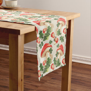 Chemin De Table Court Vintage Champhroom Lucky Clover Motif