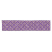 Chemin De Table Court Vintage Gold Purple Damask (Horizontal)