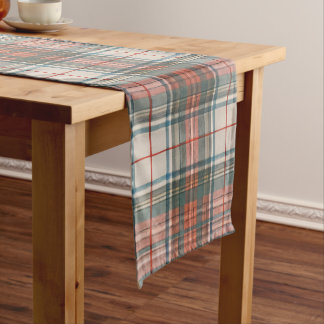 Chemin De Table Court 🍀 “VINTAGE HIGHLAND” Table Runner – Soft Plaid
